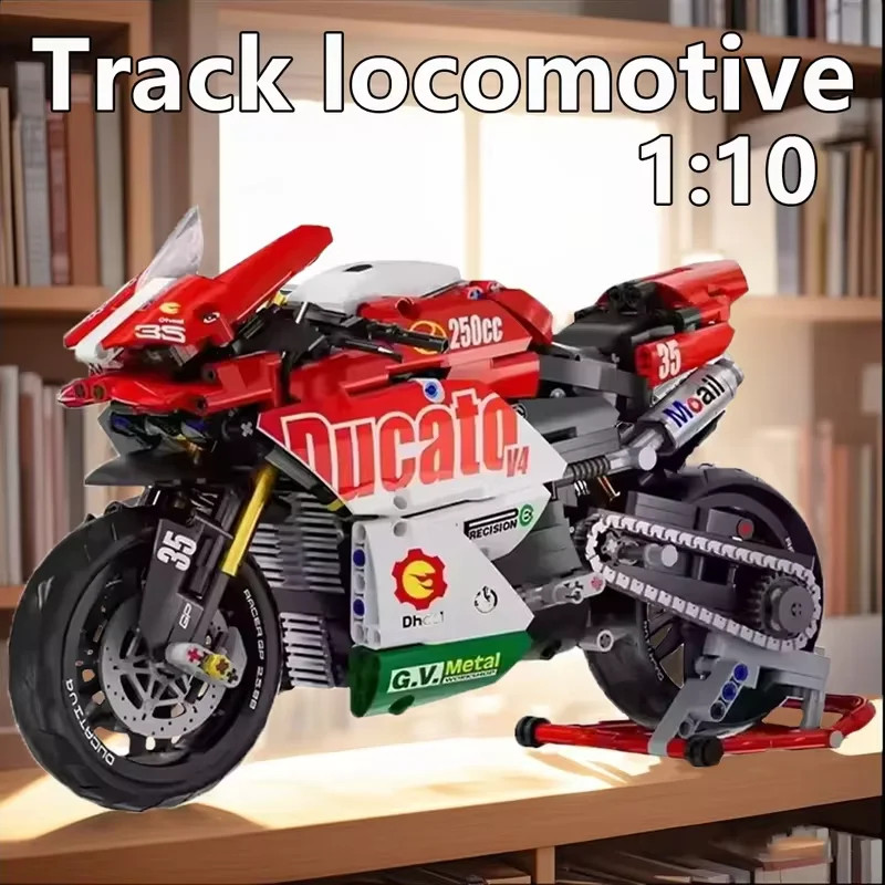 Briques de Moto 1:10 avec Suspension Mobile et Moteur MOC