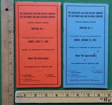 Baltimore & Ohio RR B&ORR C&ORY 2 ETTs Chicago Terminal Divisions 1969 & 70