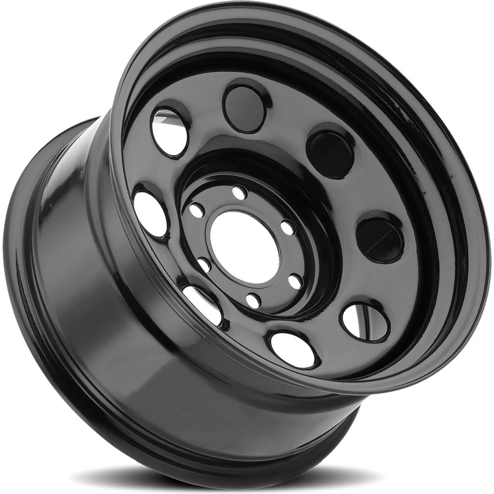 (Set of 4) Vision 85 Soft 8 17x9 6x5.5" -12mm Gloss Black Wheels Rims 17" Inch - Image 3 of 4