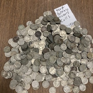 Large lot of more than 460 Buffalo Nickels