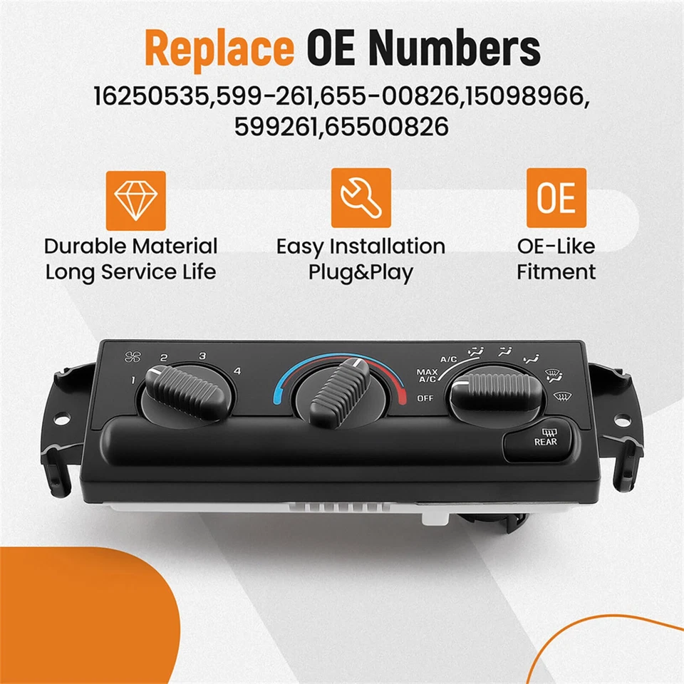 A/C Heater Climate Control Switch For GMC Jimmy 1999 2000 2001 599261 65500826 - Image 4 of 4