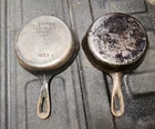 Set Of 2 Vintage 6 1/2" Wagner Ware No. 3 Cast Iron Sidney-0 Skillet  Pan 1053A