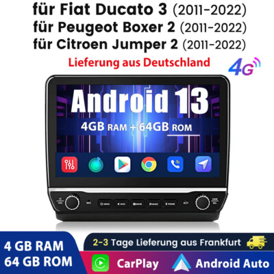 10.1 4+64G BT Carplay Für Fiat Ducato 2011-2024 Android13 Autoradio GPS Navi DAB