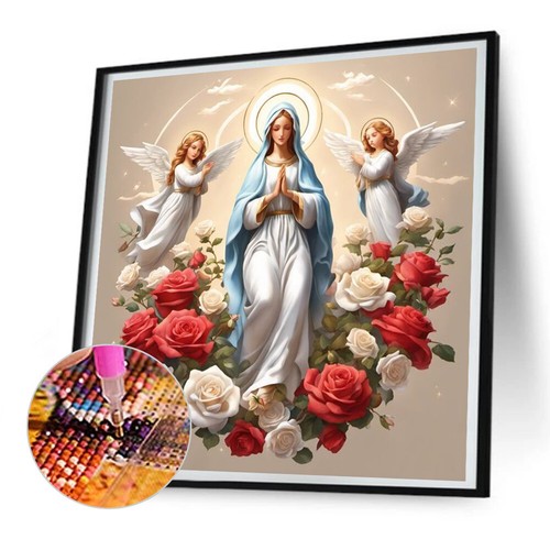 Cadre Décoratif Vierge Marie - Doré - 20x13 Cm - Art Mural Religieux - Occasion