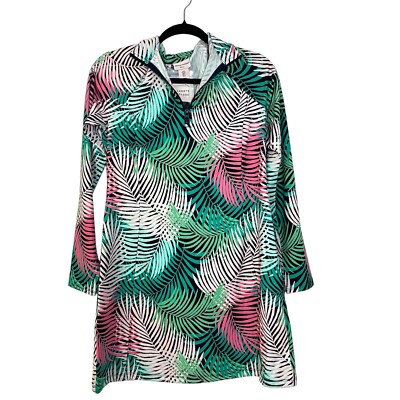 Tommy Bahama Golf Dress Long Sleeve With Shorts Green Pink Tropical UPF 50  Small | eBay