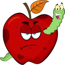 30 Custom Rotten Red Apple with Worm Personalized Address Labels