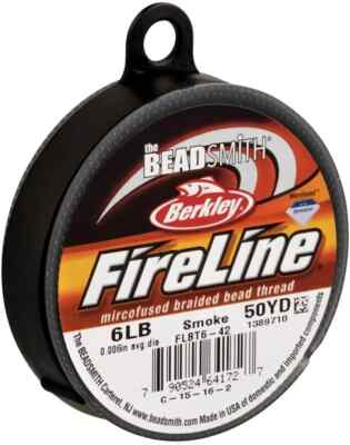 Fireline Rauchgrau 0,006 Zoll Perlenfaden 50 Yd Geflochten Perlen Auffädeln Kordel 6 Pfund