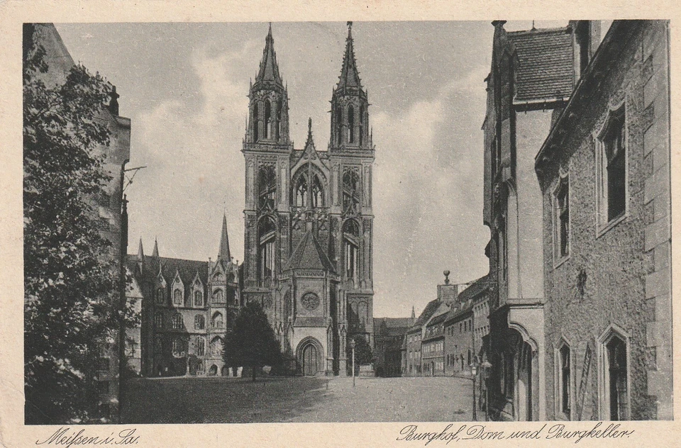 AK  Meißen Elbe - Burghof, Dom + Burgkeller - 1926 - Verlag: Brück & Sohn - Bild 1 von 1