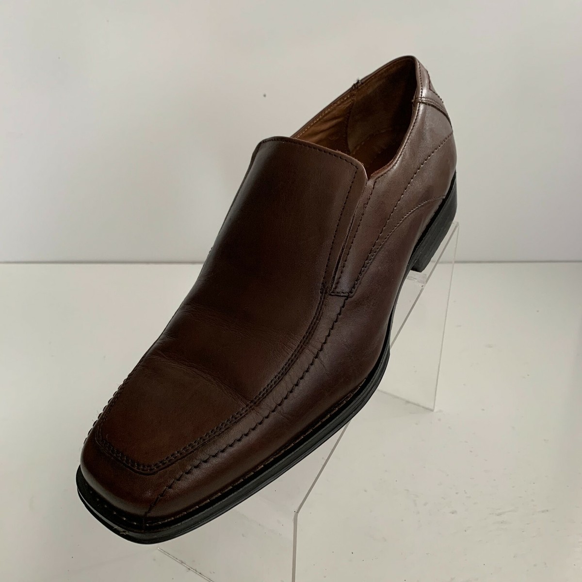 Johnston Murphy Loafers Brown Leather Apron Round Toe Slip  display picture 3