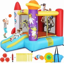 Inflatable Bounce House for Kids🎁 Astronaut Theme Small Jumping House w/Blower