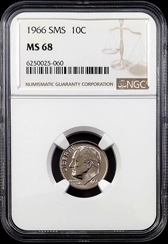 1966 SMS Roosevelt Dime certified MS 68 by NGC! sku 25060
