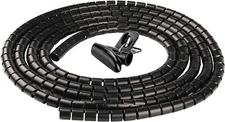 Cable Wire Cord Wrap Organizer Coiled Tube Sleeve Cover Management Protect Black