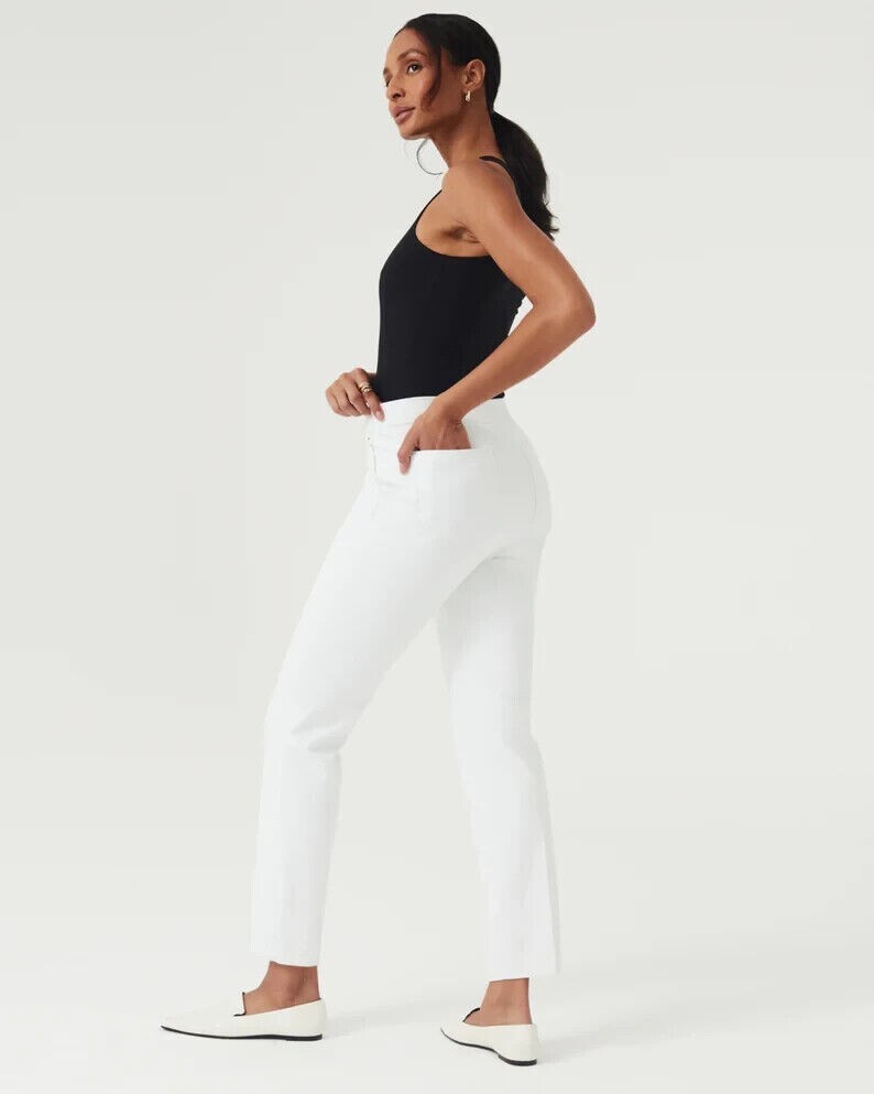 NWT Spanx On The Go Slim Straight Ankle Pant in White Ultimate Opacity Style 20372R