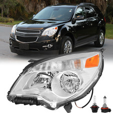 For 2010-2015 Chevy Equinox LS / LT Halogen Chrome Headlight Driver Left w/ bulb
