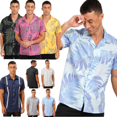 Uwdiohq Hommes Funky Hawaïenne Chemises A Manches Courtes