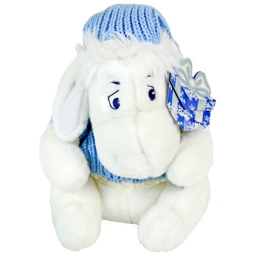 Plush Blue Snowflake Winter Sweater Hat 