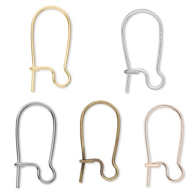 Lot of 100 Plated Brass Plain Kidney Shaped Earring Findings For Making Jewelry