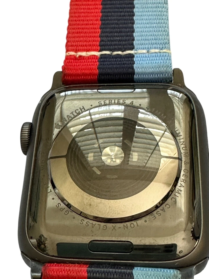 Apple Watch Series 4 GPS+LTE w/ 44MM Space Gray Case & Stripe Sport Band Works! - Image 3 of 4