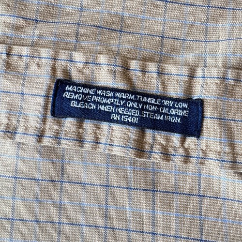 Tommy Hilfiger XL Shirt Mens Brown 27" Pit-to-Pit Designer 16.5" Collar Buttoned - Picture 5 of 11