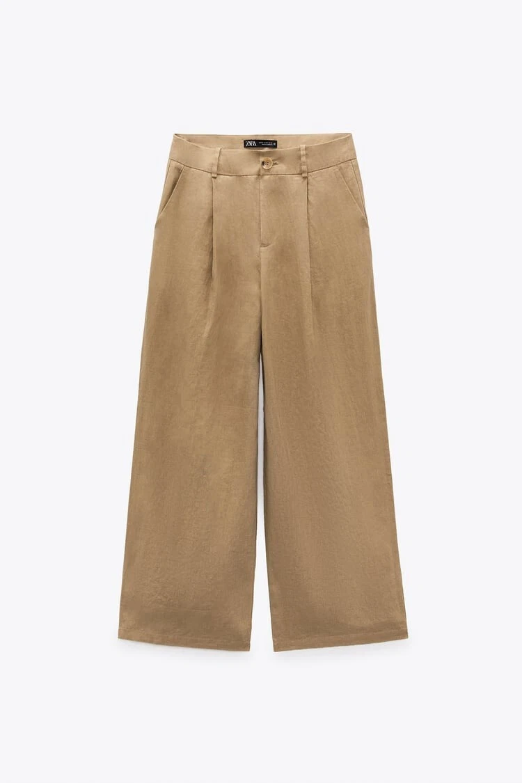 Zara hotsell tan trousers