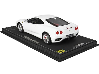 1999 FERRARI 360 MODENA WHITE & DISPLAY CASE 1/18 MODEL CAR BY BBR