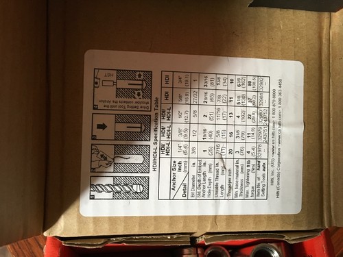 Hilti 336432 Drop-in anchor HDI 1/2" SS303 anchor systems (50 count box) new - Picture 6 of 7