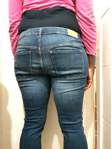 NEW H&M Mama Skinny High Rib 0469562 Blue Maternity Jeans UK 18 - Picture 8 of 8