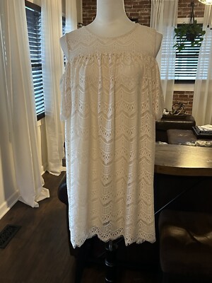 white lace ruffle mini dress Loralie Lace Ruffle Mini Dress – Madida Clothing main image 1