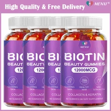 Collagen Vitamin 60 Gummies for Hair Skin & Nails, Premium Collagen Supplement