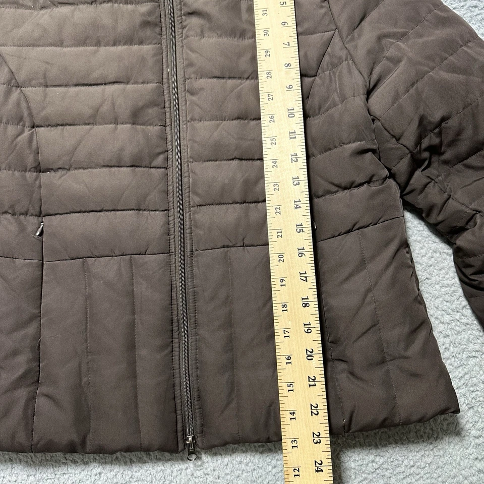 Kenneth Cole Reaction Brown Down Puffer Jacket Women’s Large Coat - Image 4 of 4