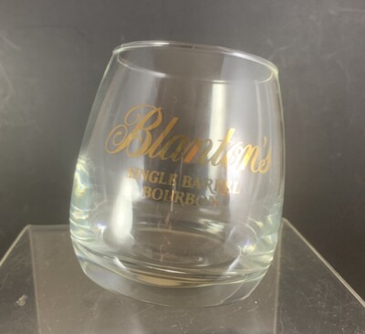 Blantons Single Barrel Bourbon Roly Poly Glass HTF Clear EUC Whiskey Promo Swirl