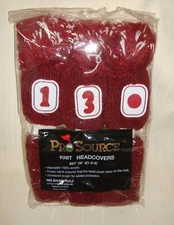 Burgundy/White  Knit Golf Club Head Covers Set of 3 with number tags 1-3-X  NEW