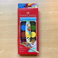 Faber Castell Watercolor Paint Set with Brush 12 Multicolor NEW Premium Quality