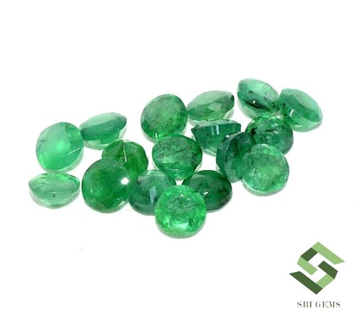 3.75 mm Natural Emerald Round Cut Lot 17 Pcs 3.77 CTS Untreated Loose Gemstones - Picture 5 of 5