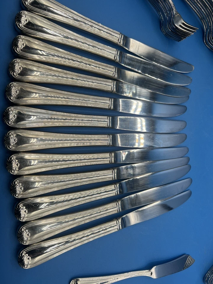 Gorham Winfield Cubiertos Inoxidable 18/8 Lote Mixto 100 Piezas Diseño Remolino Juego de 12 Foto 2 de 4