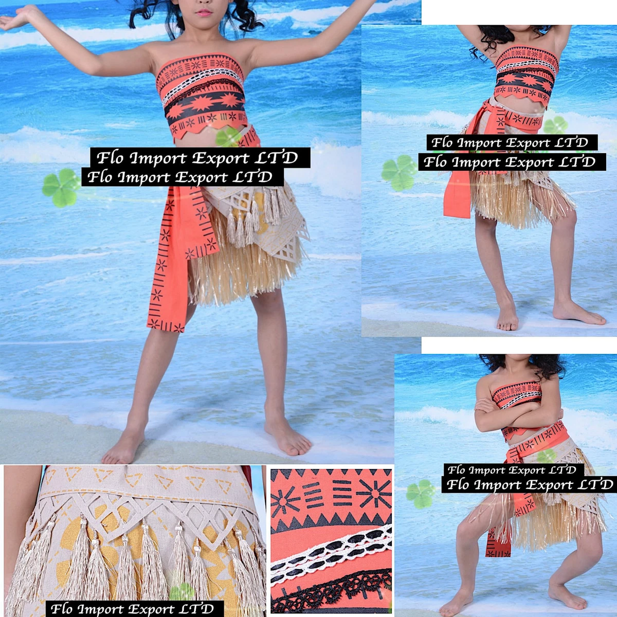 Moana Oceania Dress Carnival Mask Cosplay Dress Up Moana Costume VAIDR01