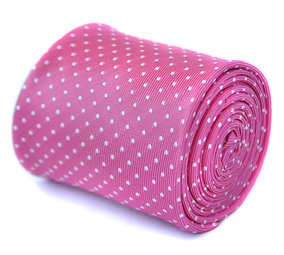Frederick Thomas Designer Herren Krawatte - Rose Rosa - Gepunktet Hochzeit Krawatte