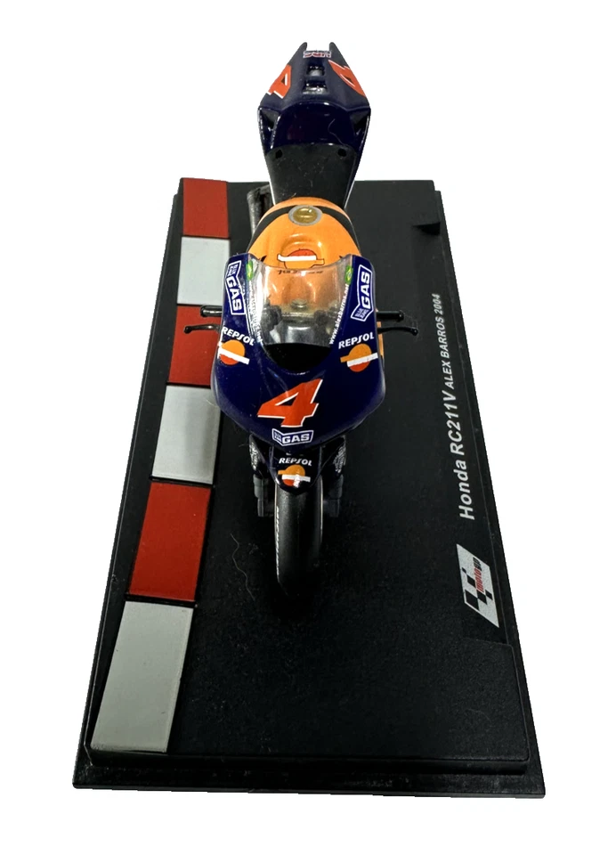 MODELLINO MOTO DIECAST HONDA RC211V ALEX BARROS 2004 1/24 - Immagine 3 di 4