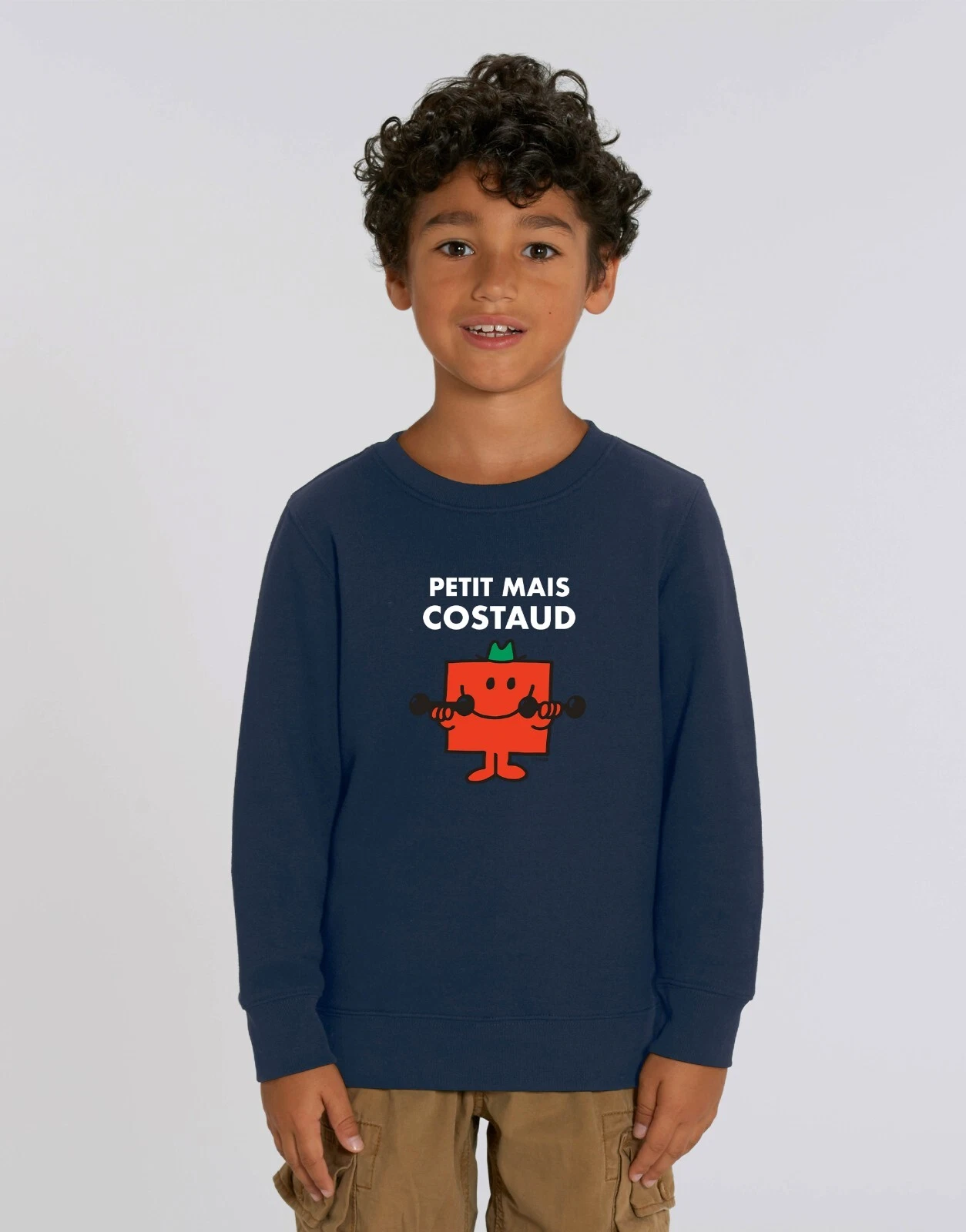 Personalized Sweatshirt For Boy Printed In France. Color Navy Blue.