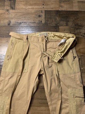 Abercrombie & Fitch Pants Mens 34 Khaki Utility Cargo Belted Baggy Raver Grunge