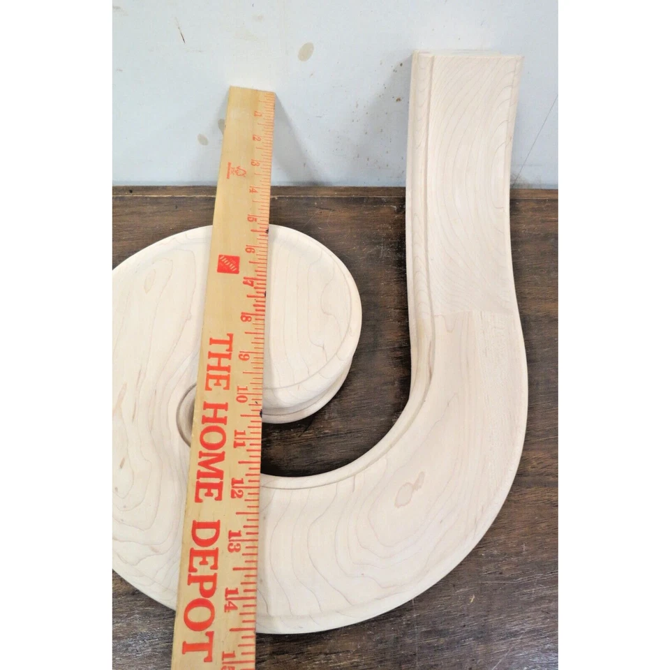 Barandilla de madera maciza con montaje en voluta izquierda madera manchable sin terminar - nueva Foto 4 de 4