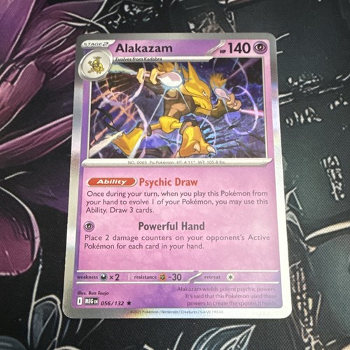 Pokémon Alakazam 056/132 Me01: Mega Evolution Holo Rare Stage 2 HP140