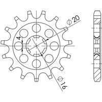 Ritzel P428 - Z14 (DIS.24100) Kawasaki 80 KX 83/85