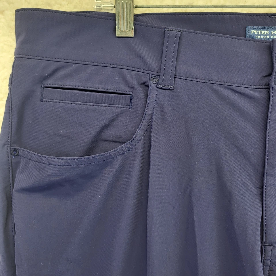 Pantalón Peter Millar Bingham Performance Para Hombre 36x30 Azul Ajuste A Medida Corona Hecho a Mano Foto 3 de 4