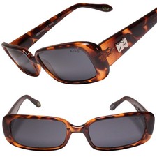 Genuine Vintage 80s Cool Hip Hop Look Thick Frame Tortoise Rectangle Sunglasses