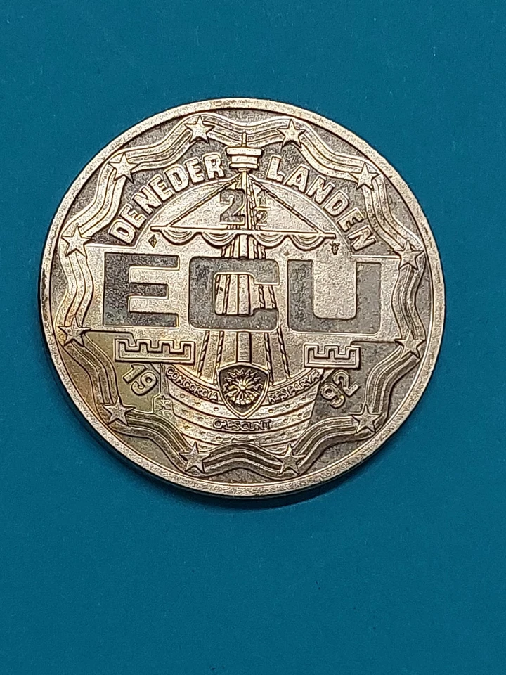 Niederlande 2,5= 2½ ECU 1992 König Willem I Münze Coin Sammlung Stempelglanz STG - Bild 3 von 4