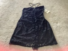 ZARA NWT, Little Black Dress Medium, Lacy With Solid Black Lining, Skinny Straps