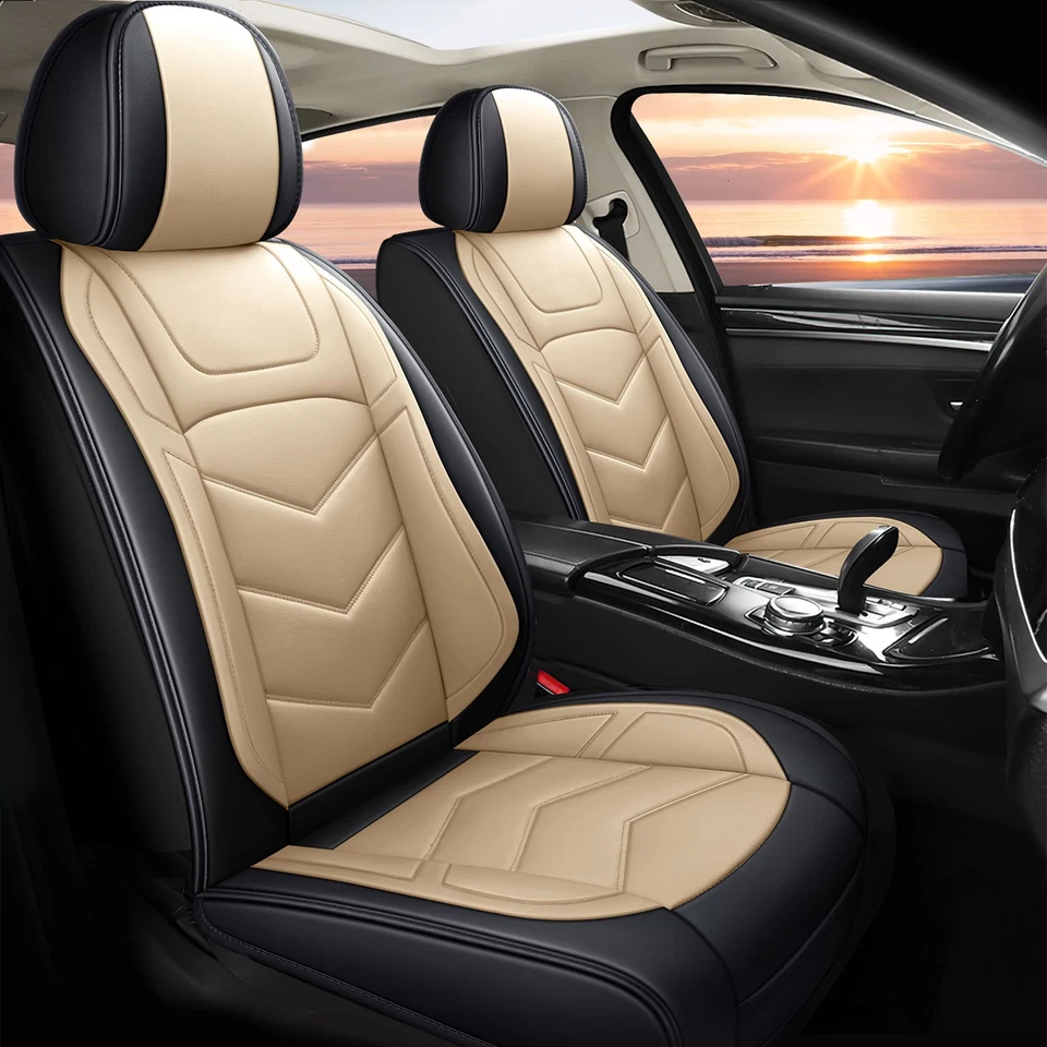 For Lexus Car Seat Covers Waterproof Leather Front Rear Protectors Full Set - Image 3 of 4