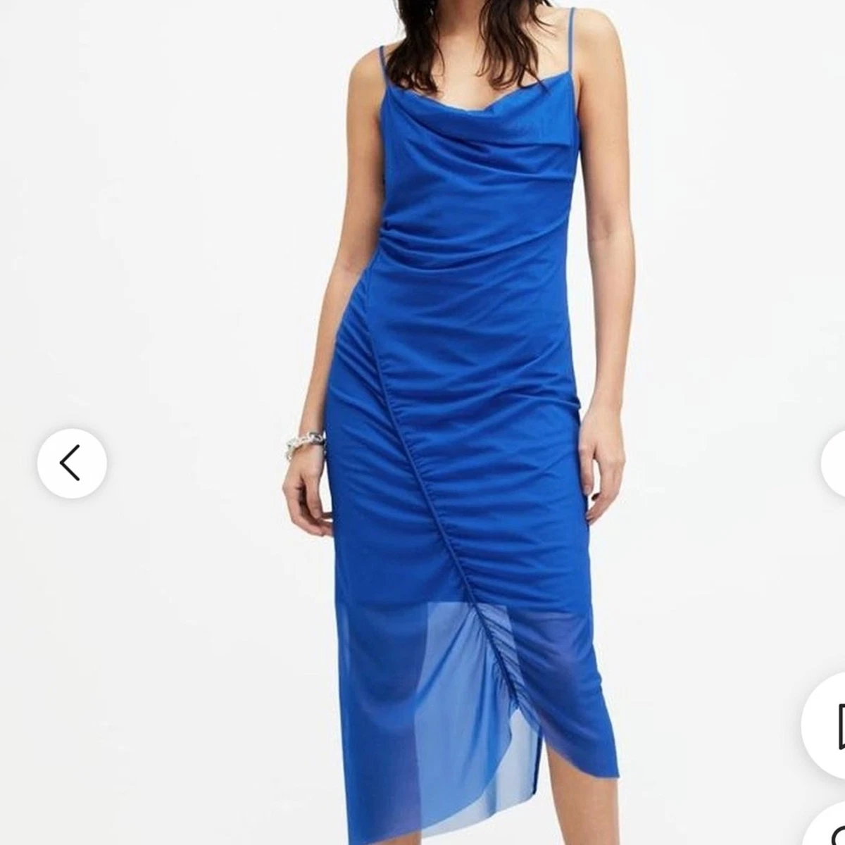 all saints blue silk dress AllSaints Women's Bryony Maxi Dress - Multi - Size 6 UK/2 US