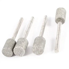 Set, Rotary Points Chiloskit Diamond Bits Grinding Head 10 Pics Burr Mounted 8Mm